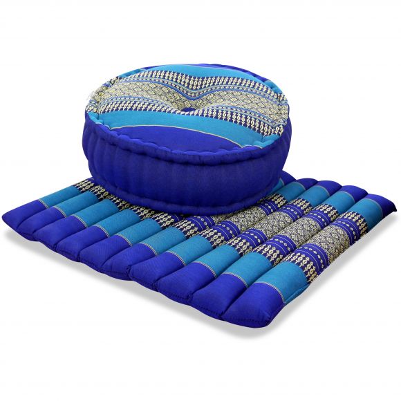 Kapok Meditationskissen Set L (Blau)