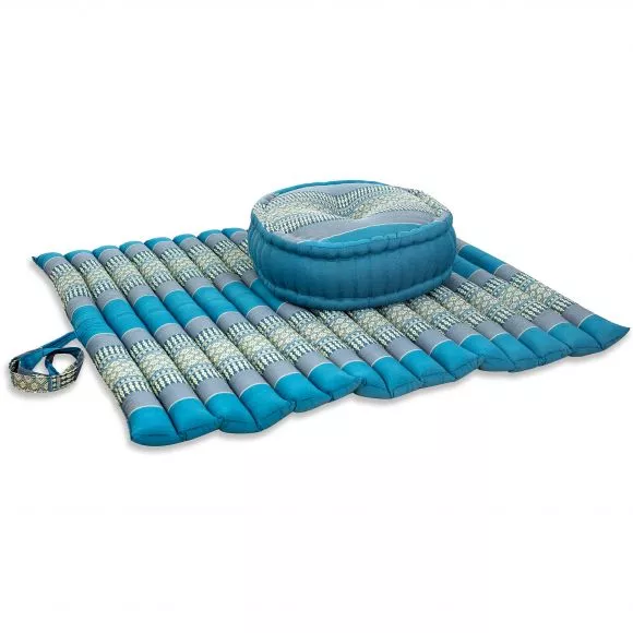 Kapok Meditationskissen Set XL (Hellblau)