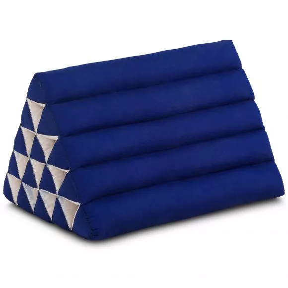 Kapok Dreieckskissen hoch, Basic (Blau Uni)