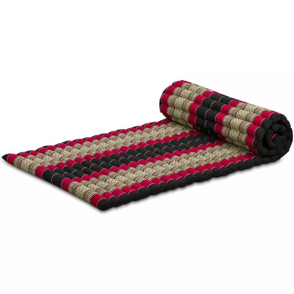 Kapok Rollmatte, 75 cm breit (Schwarz/Rot)