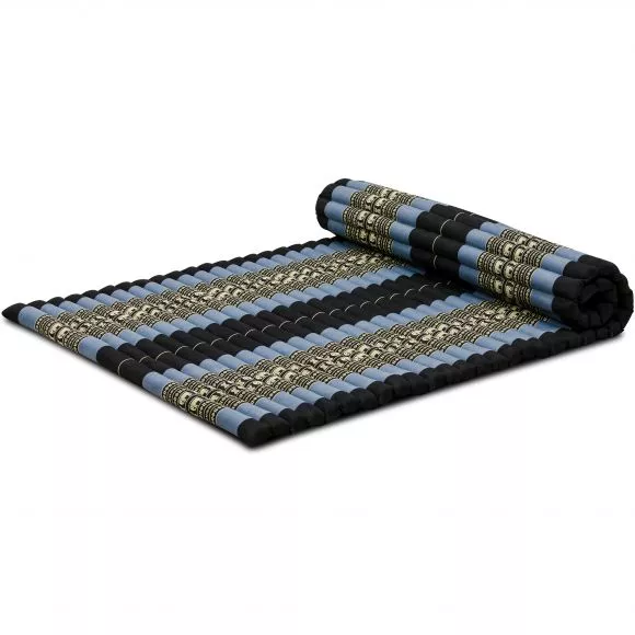 Kapok Rollmatte, 110 cm breit (Blau/Elefanten)