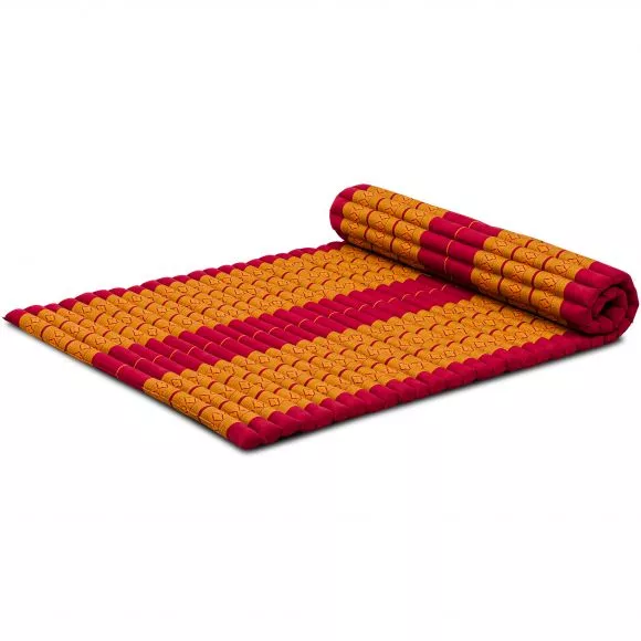 Kapok Rollmatte, 110 cm breit (Rot/Gelb)