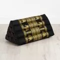 Kapok Dreieckskissen, Deluxe (Schwarz/Elefanten Seide)