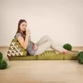 Kapok Thaikissen XXL hoch (Schwarz/Elefanten)