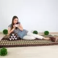 Kapok Rollmatte, 110 cm breit (Grün/Elefanten)