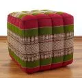 Kapok Wrfelkissen (Rot/Grn)