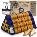 Kapok Dreieckskissen, Classic (Blau/Gelb)