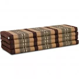 Kapok Klappmatratze, 140 cm breit, Classic (Braun/Elefanten)