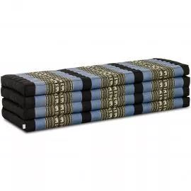 Kapok Klappmatratze, 140 cm breit, Classic (Blau/Elefanten)