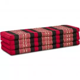 Kapok Klappmatratze, 140 cm breit, Classic (Rot/Elefanten)