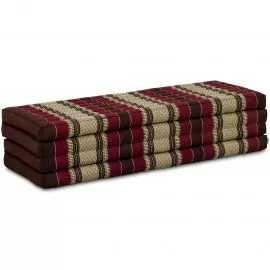 Kapok Klappmatratze, 140 cm breit, Classic (Weinrot)