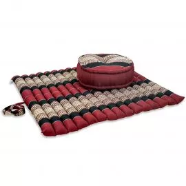 Kapok Meditationskissen Set XL (Rot/Schwarz)