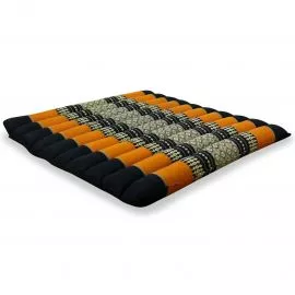Kapok Steppkissen 50 cm (Schwarz/Orange)
