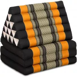Kapok Thaikissen XXL hoch (Schwarz/Orange)