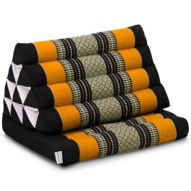 Kapok Thaikissen, Dreieckskissen mit 1 Auflage, schwarz / orange