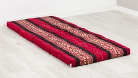 Kapok Klappmatratze, 80 cm breit, Classic (Rot/Elefanten)