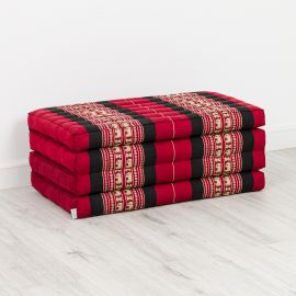 Kapok Klappmatratze, 80 cm breit, Classic (Rot/Elefanten)