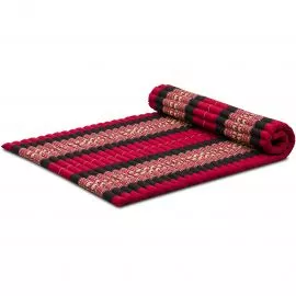 Kapok Rollmatte, 110 cm breit (Rot/Elefanten)