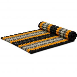 Kapok Rollmatte, 110 cm breit (Schwarz/Orange)
