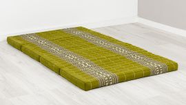 Kapok Klappmatratze, 110 cm breit, Classic (Grün/Elefanten)