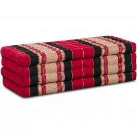 Kapok Klappmatratze, 110 cm breit, Classic (Rot/Schwarz)