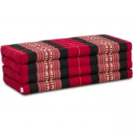 Kapok Klappmatratze, 110 cm breit, Classic (Rot/Elefanten)