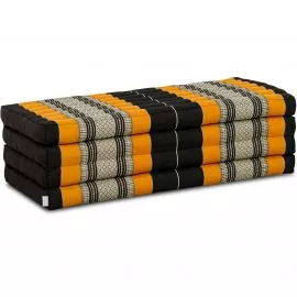 Kapok Klappmatratze, 110 cm breit, Classic (Schwarz/Orange)