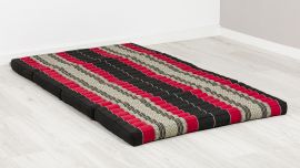 Kapok Klappmatratze, 110 cm breit, Classic (Schwarz/Rot)