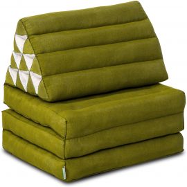 Kapok Thaikissen, Dreieckskissen, einfarbig, grün, 3 Auflagen