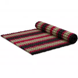 Kapok Rollmatte, 145 cm breit (Schwarz/Rot)